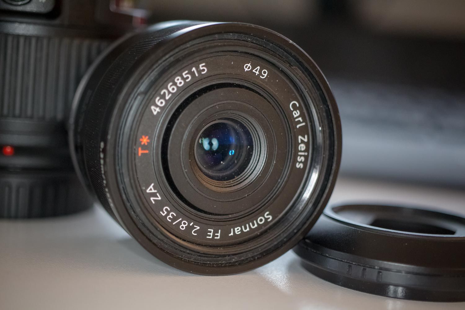 Sony Zeiss Sonnar FE 35mm f/2.8 on the bench after autofocus motor replacement at the European Camera Repair lab